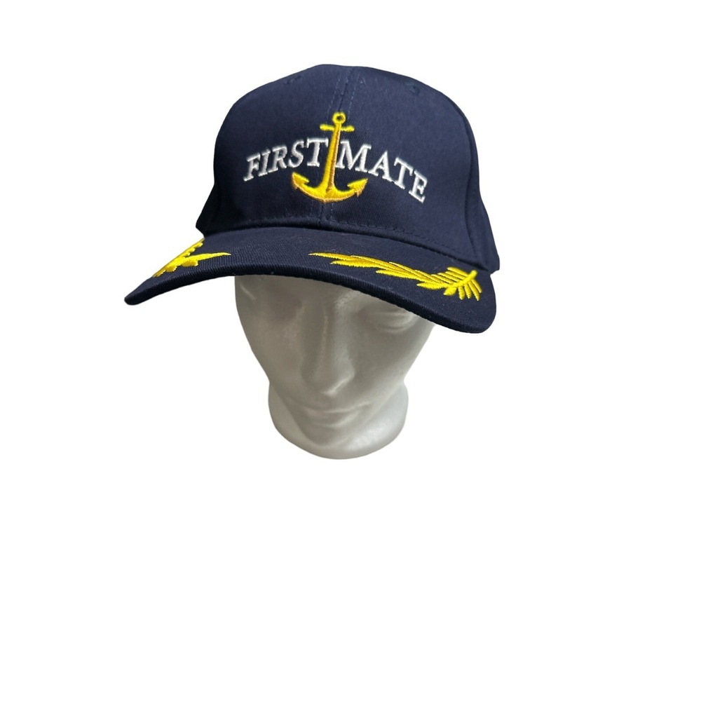 First Mate Boating Blue Baseball Cap By Popcrew 100% Cotton‎